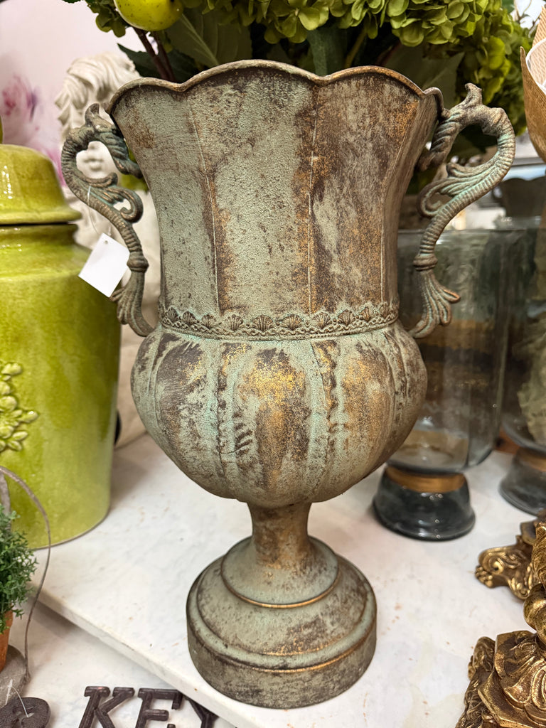 Antique Looking Metal Vase/ Urn