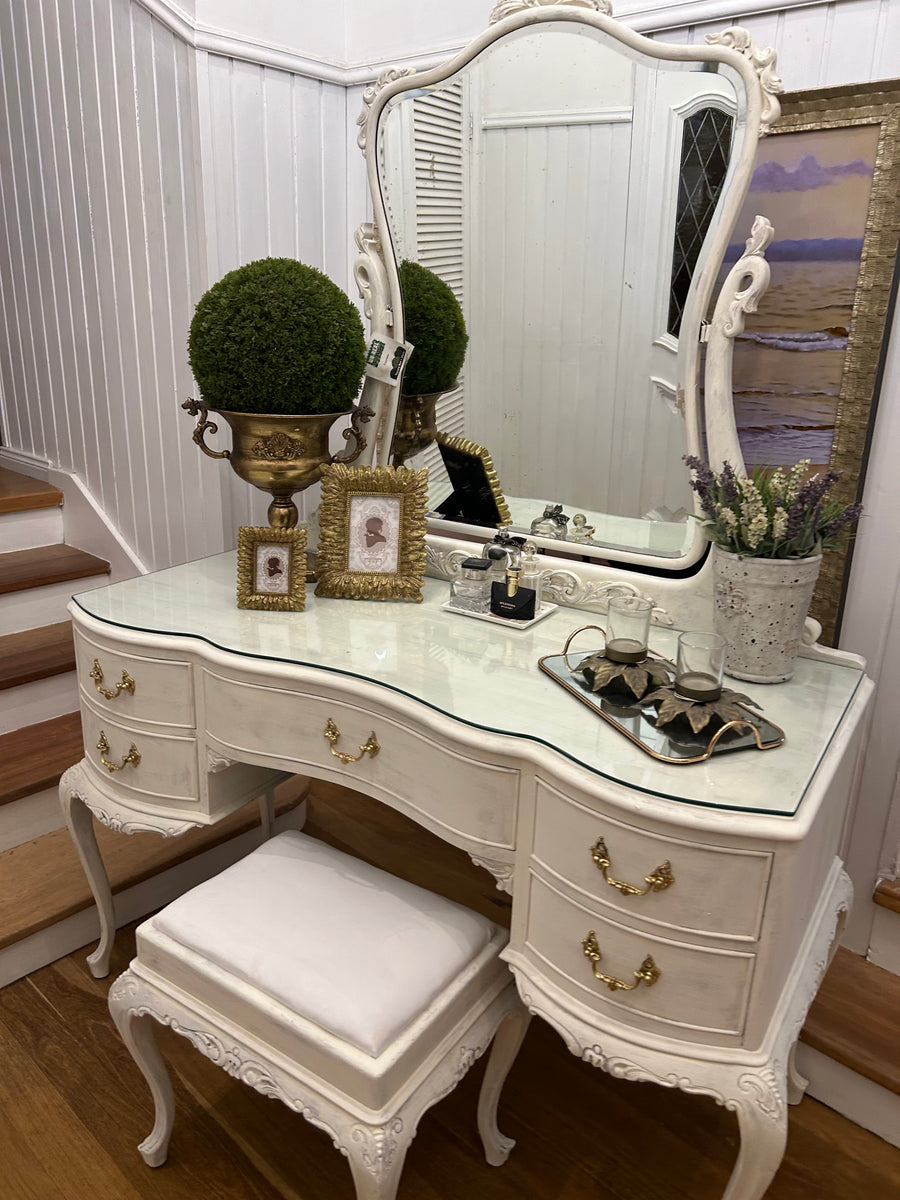 Large Vintage Dressing Table and Chair