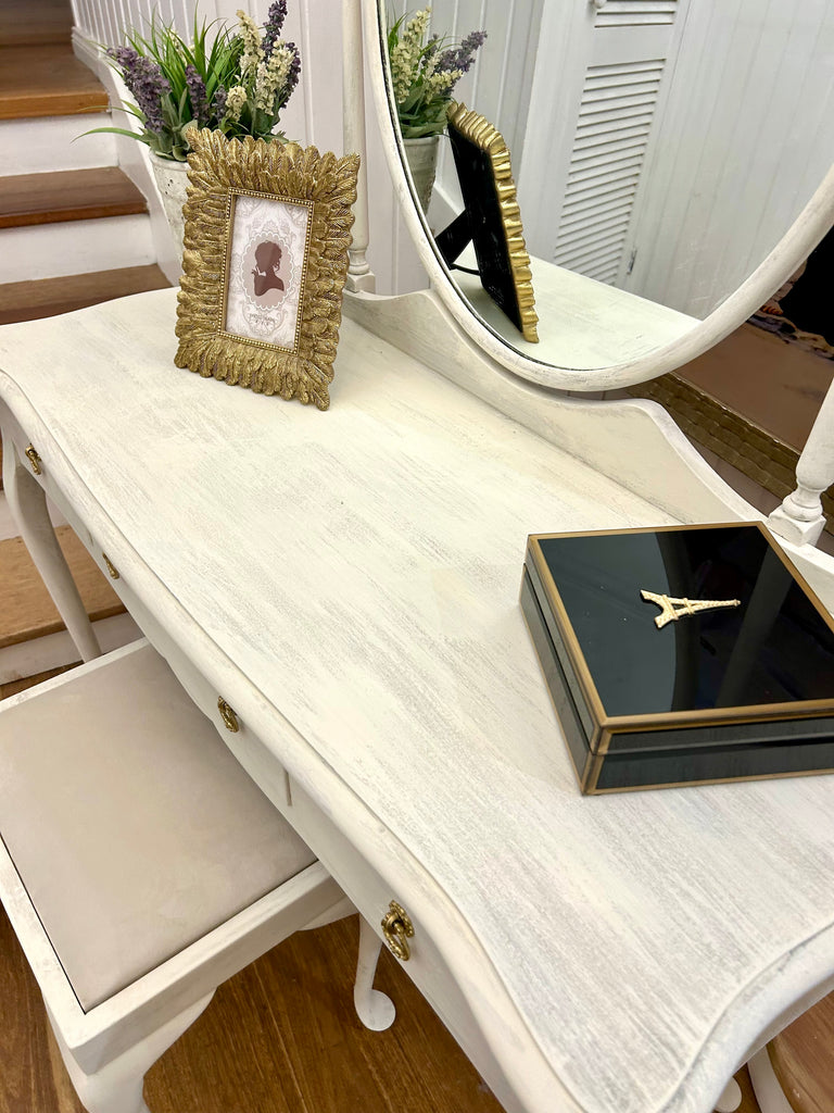 Vintage Queen Anne Dressing Table and Stool