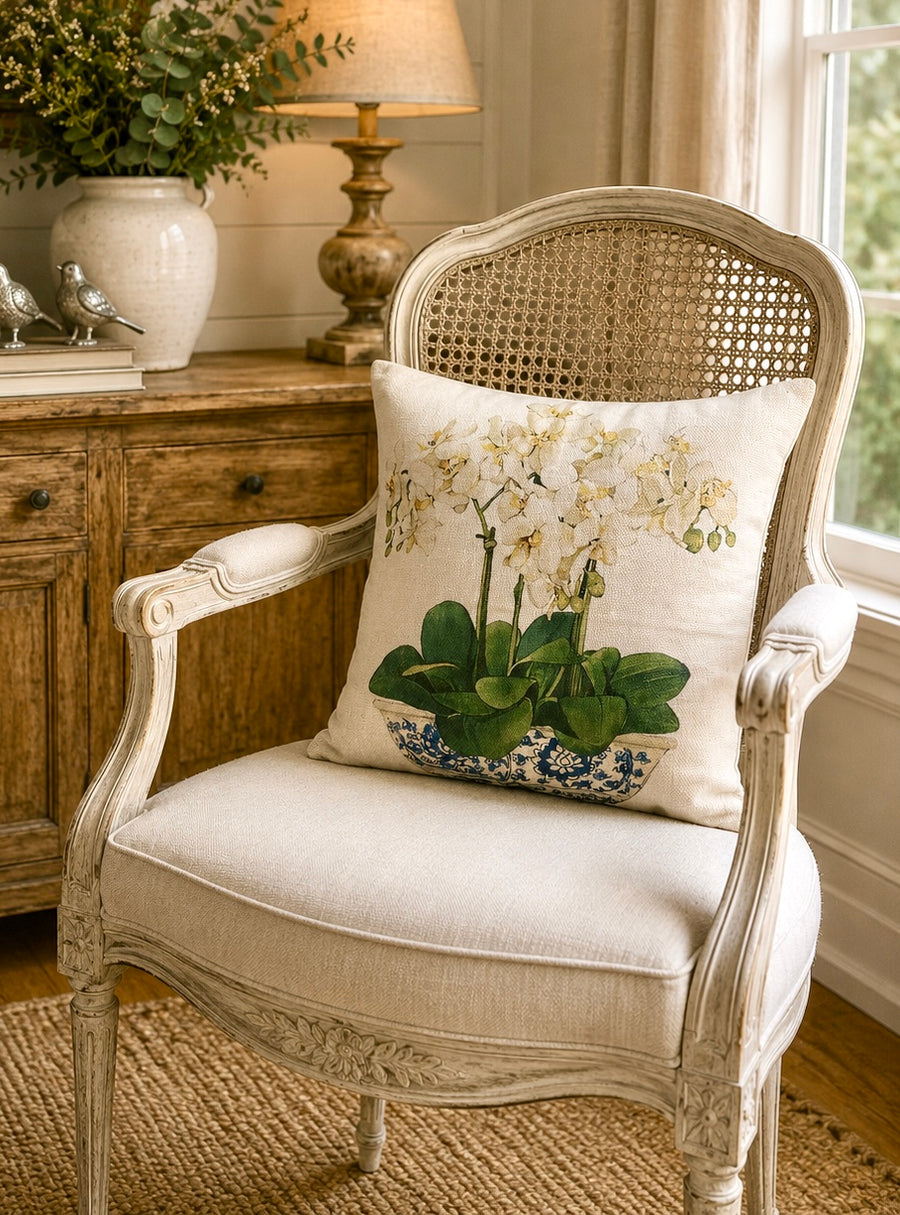 Orchid Print Scatter Cushion