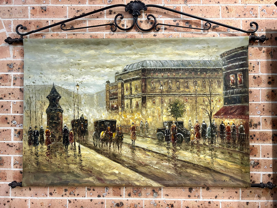 Oil on canvas on Metal hanger