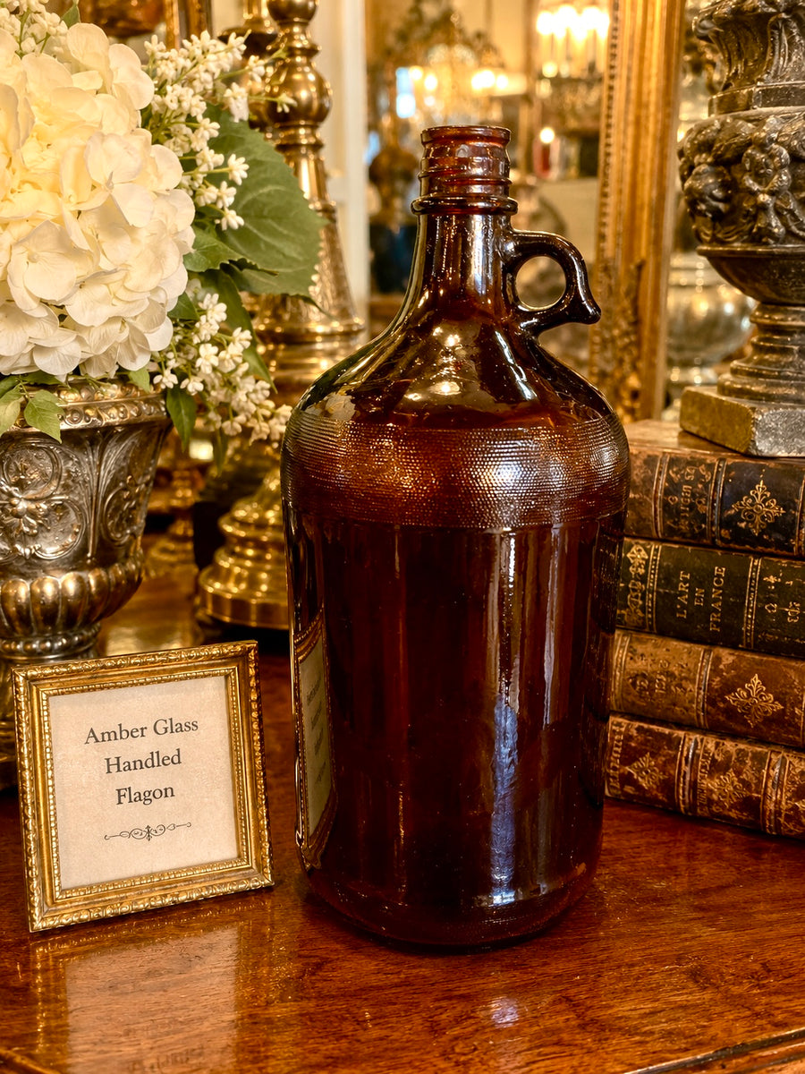 Amber Glass Handled Flagon