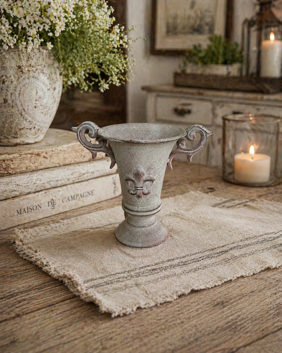 Small Metal Rustic Vase