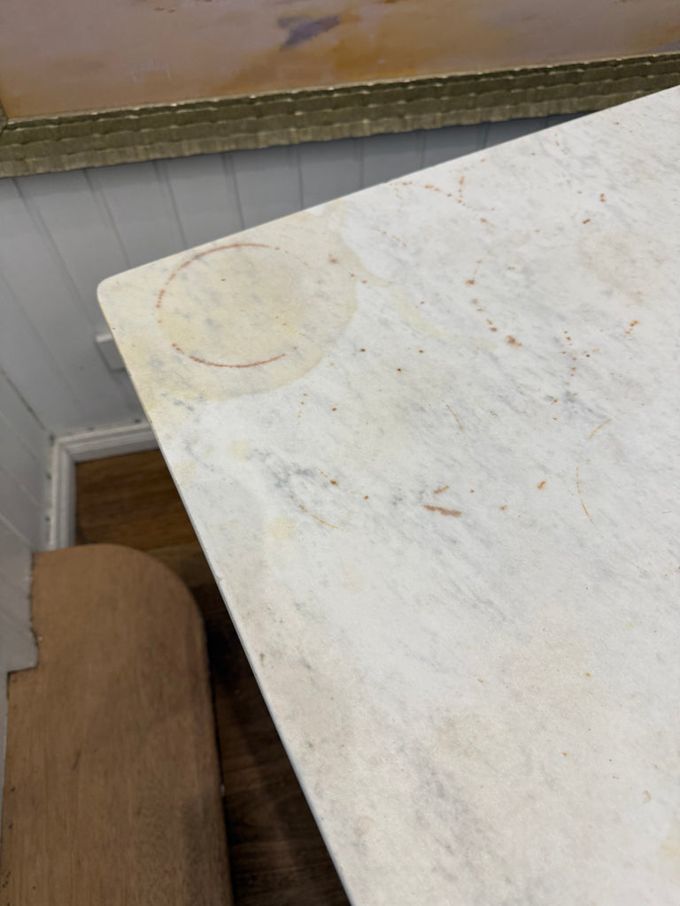 Vintage Cast Iron Base and Marble Table