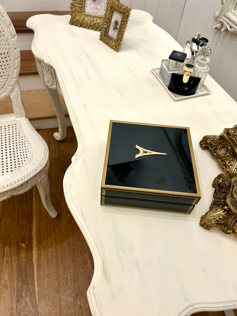 French Provincial Style Dressing Table with Mirror and Chair