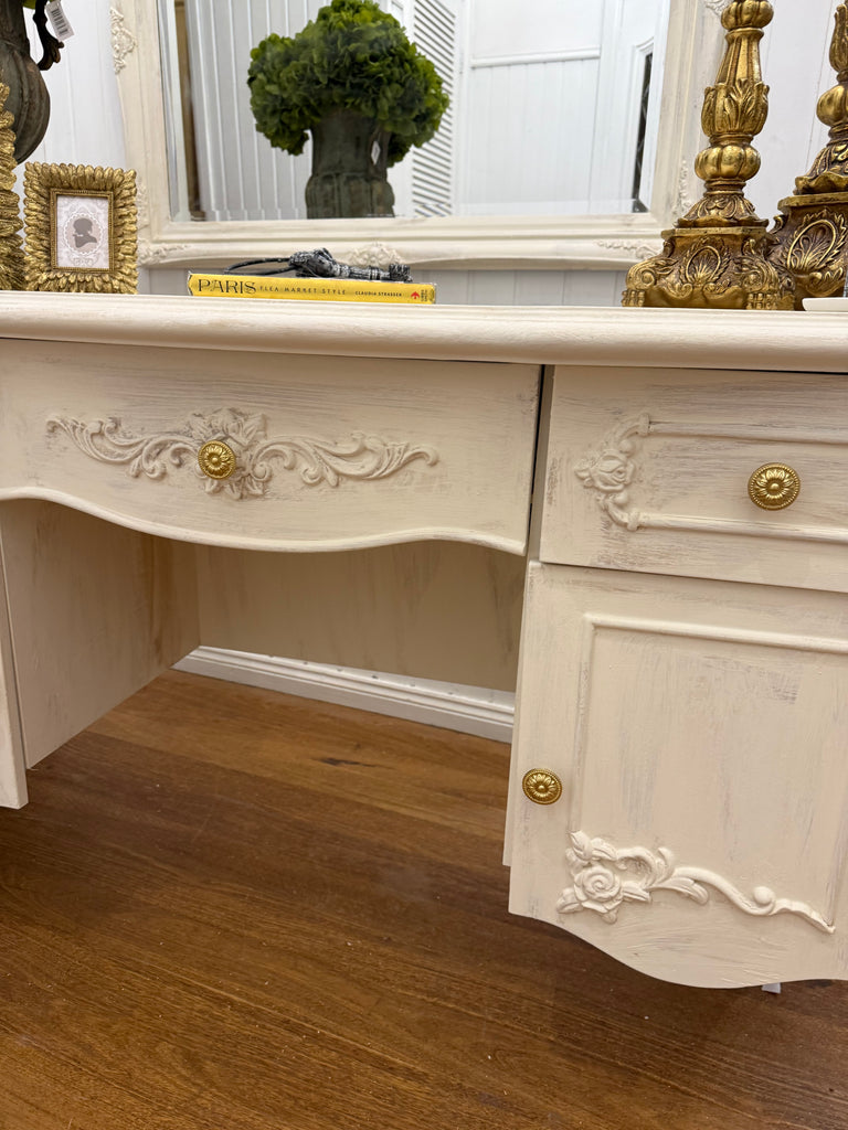 French Provincial Style Console Table/ Dressing Table and Mirror