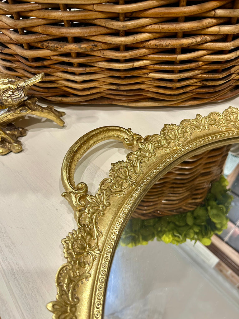 Large Round Mirrored Tray