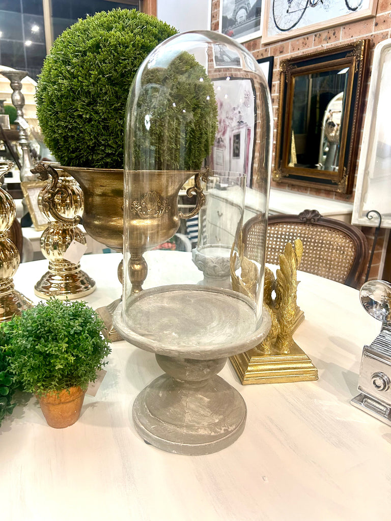 Cement stand with dome glass