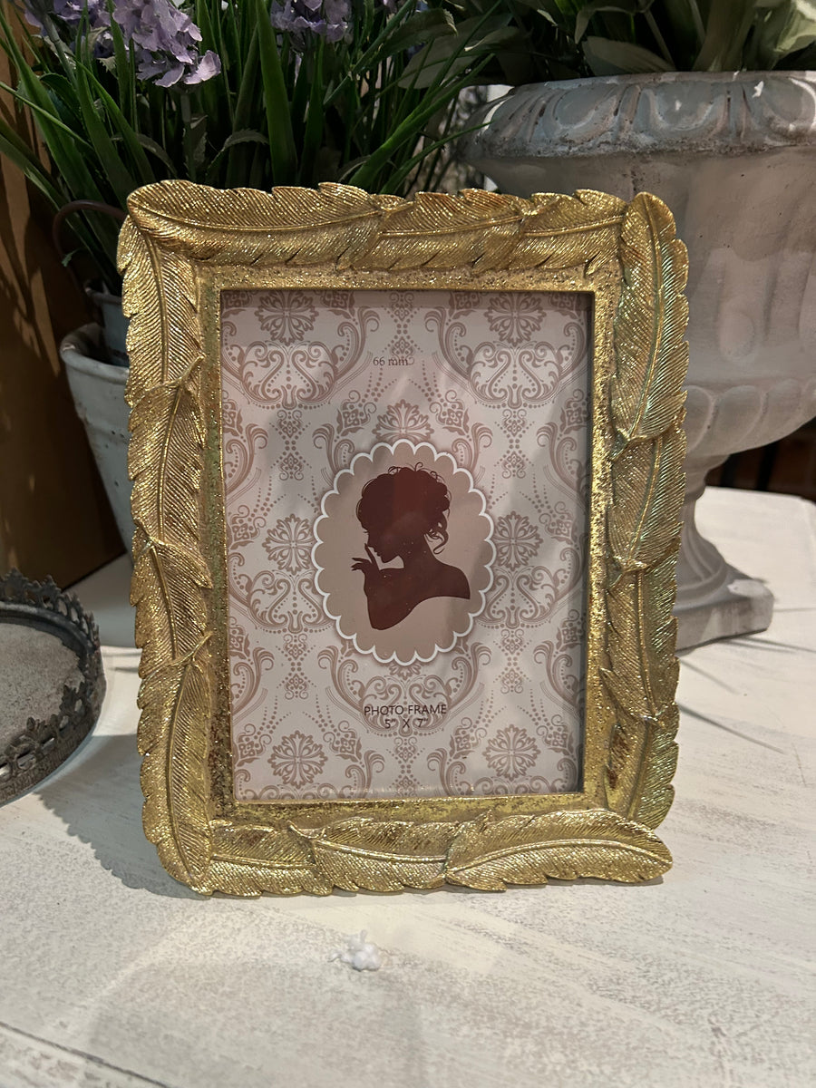 Gold Coloured Feather Frame