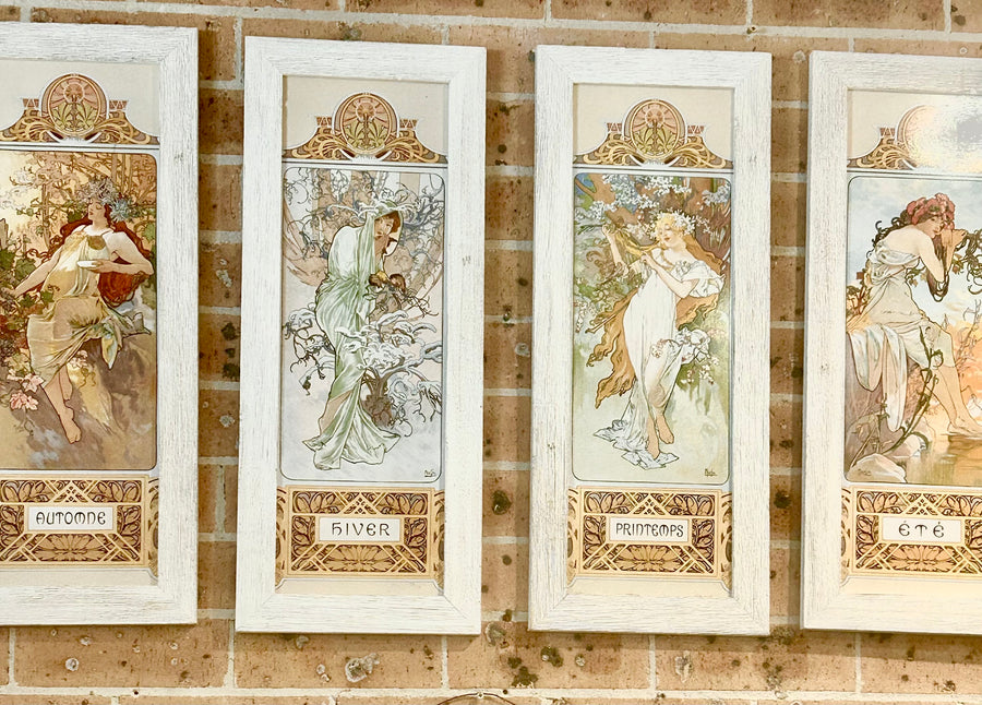 Framed Print Set Alphonse Mucha “The Seasons”