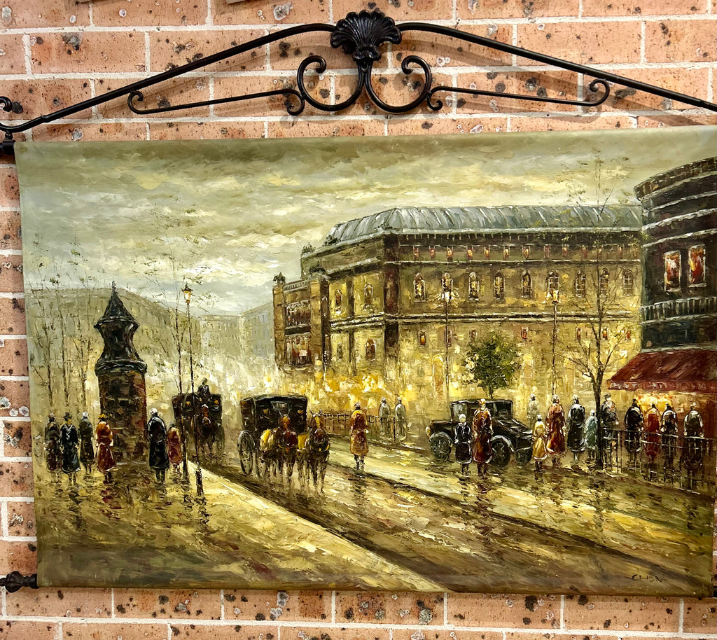Oil on canvas on Metal hanger
