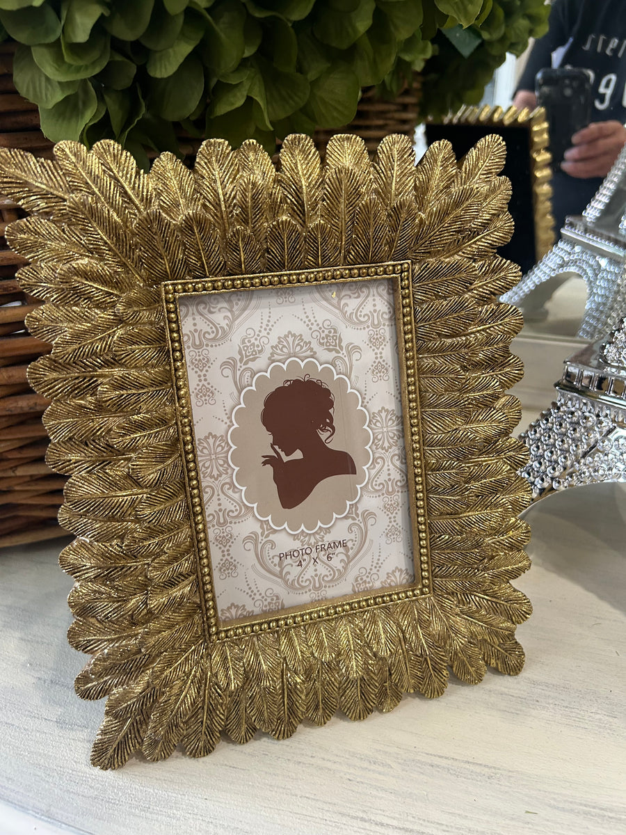 Gold Photo Frame Feather