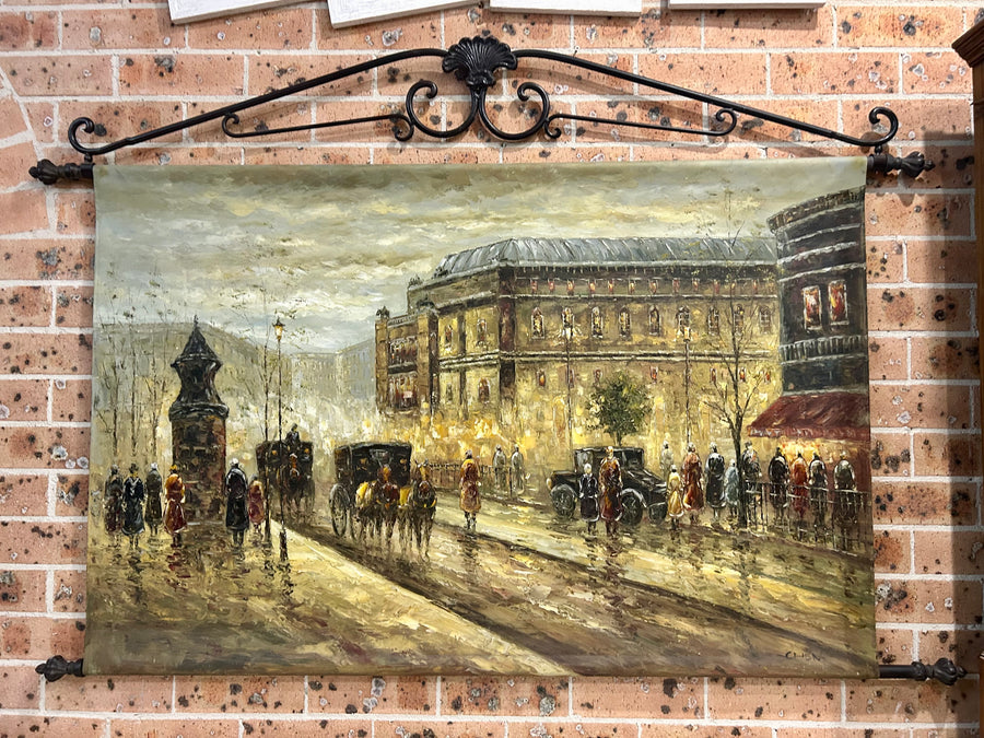 Oil on canvas on Metal hanger