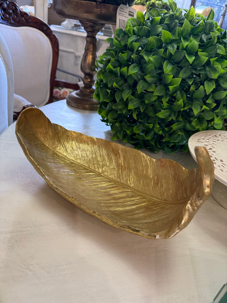 Gold Coloured Feather Tray