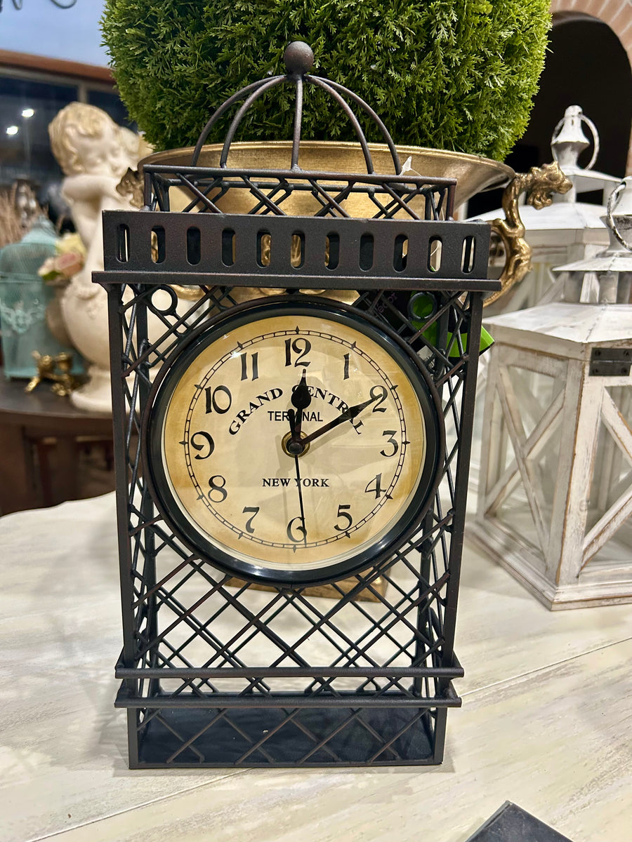 Black Metal Standing Clock
