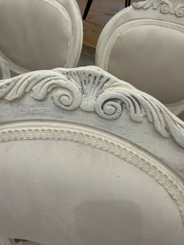 6 x Vintage Queen Anne French Provincial Style Dining Chairs