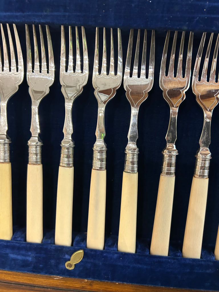 Antique W & G Sissona Fish Fork Set