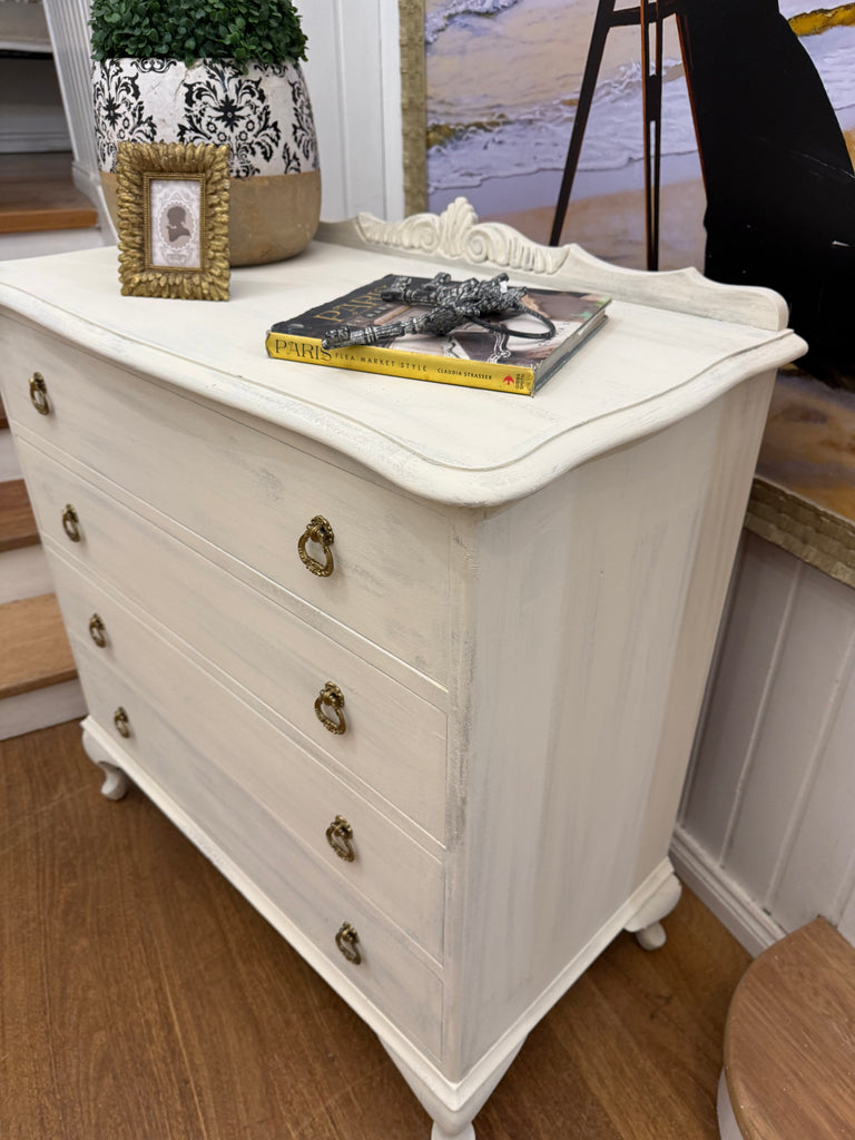 Small Vintage Queen Anne French Provincial Style Tallboy
