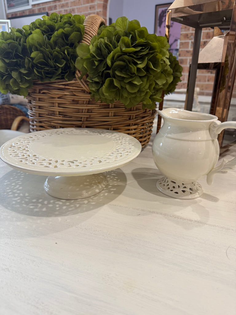 Chantilly Style Cake Stand and Jug
