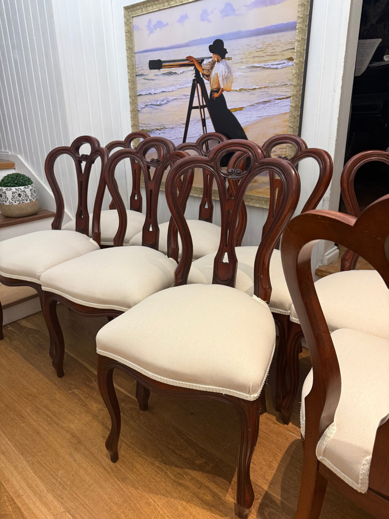 8 x Vintage Queen Anne Dining Chairs