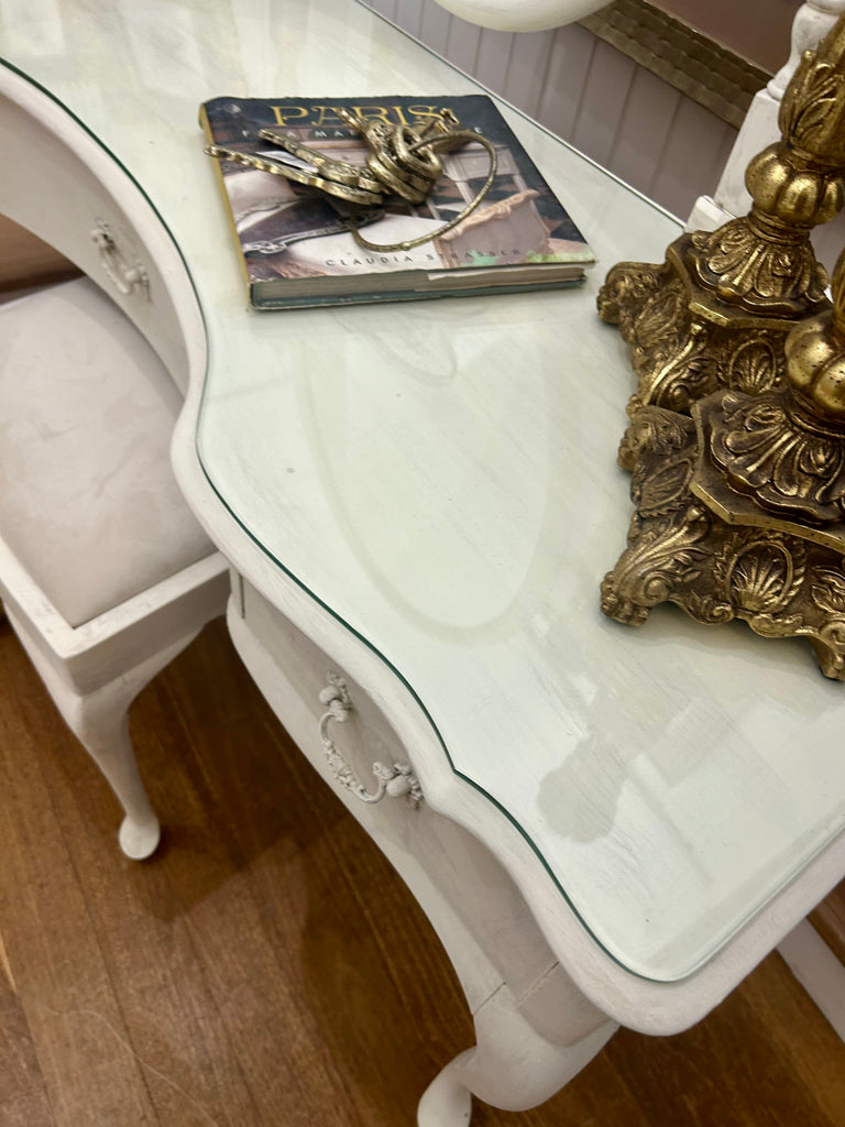 Vintage Queen Anne Dressing Table and Stool