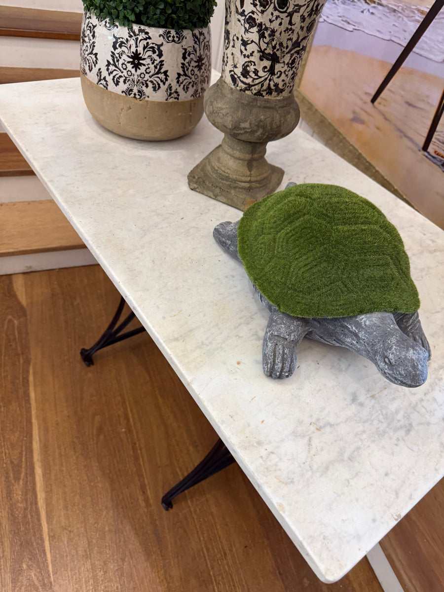 Vintage Cast Iron Base and Marble Table