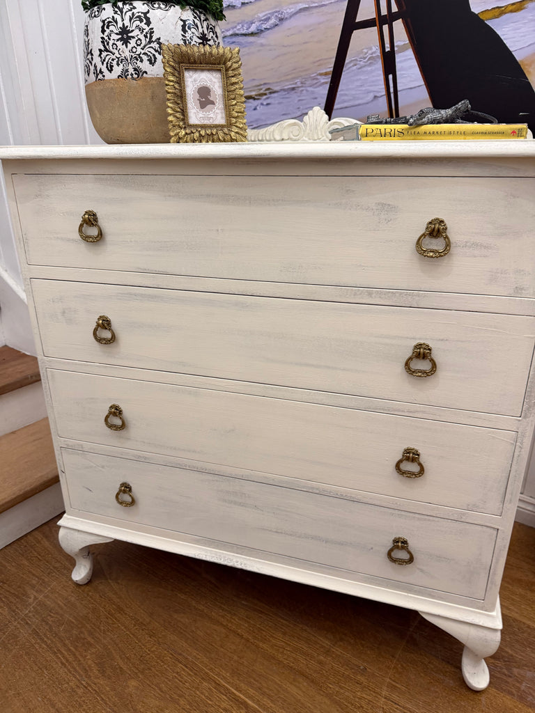 Small Vintage Queen Anne French Provincial Style Tallboy