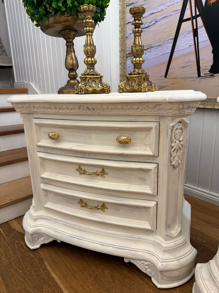 2 x Large French Provincial Style Bedside Tables