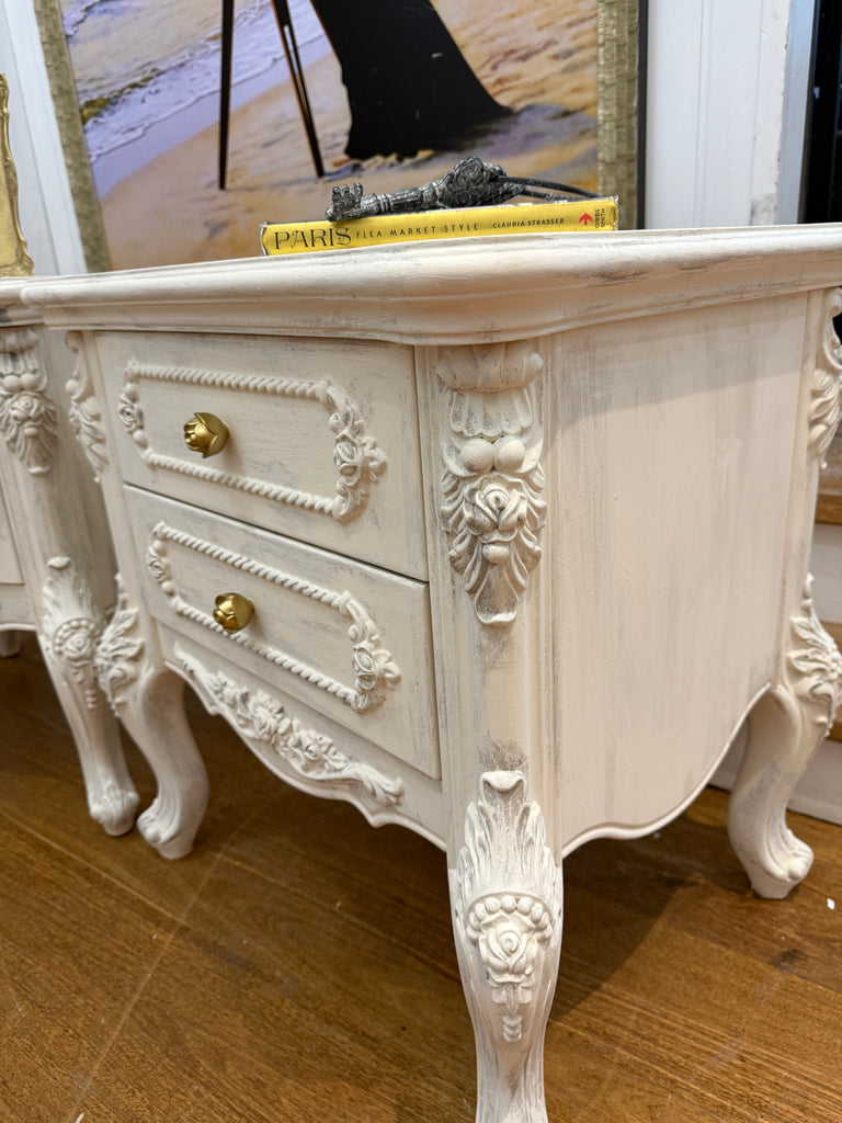 2 x French Provincial Style Bedside Tables