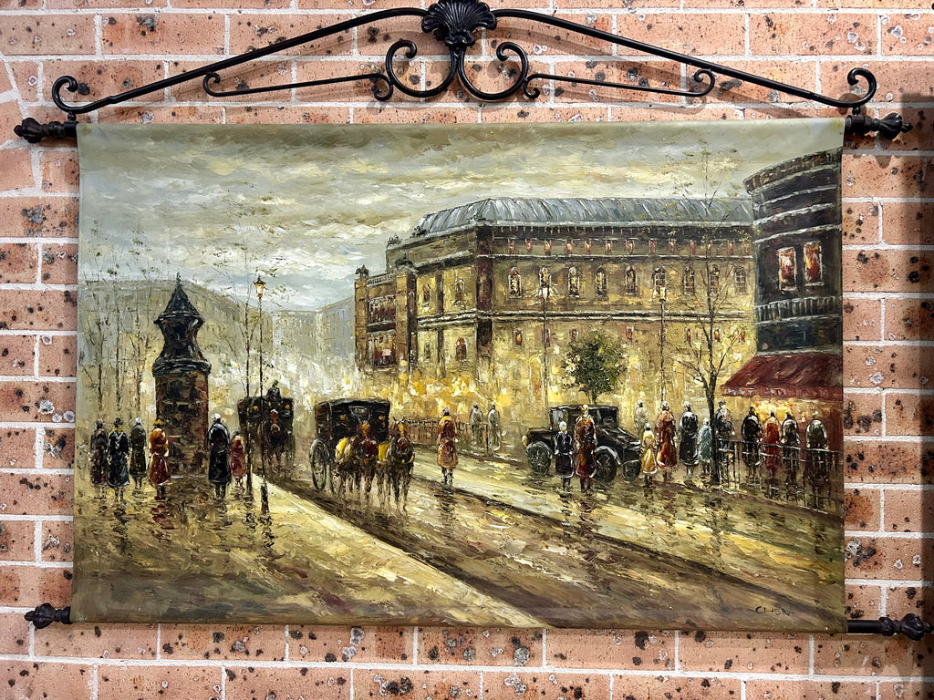 Oil on canvas on Metal hanger