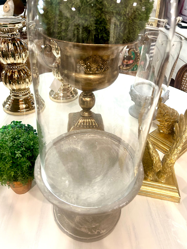 Cement stand with dome glass