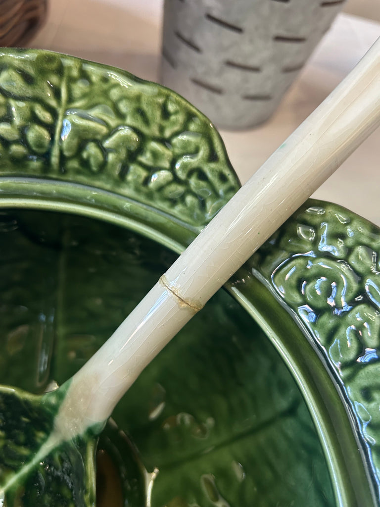 Vintage Green Cabbage Soup Tureen Bowl