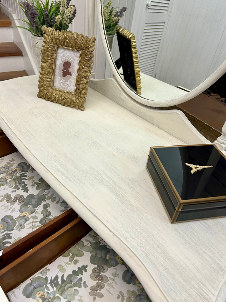 Vintage Queen Anne Dressing Table and Stool