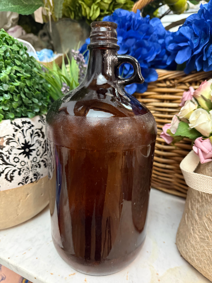 Amber Glass Handled Flagon