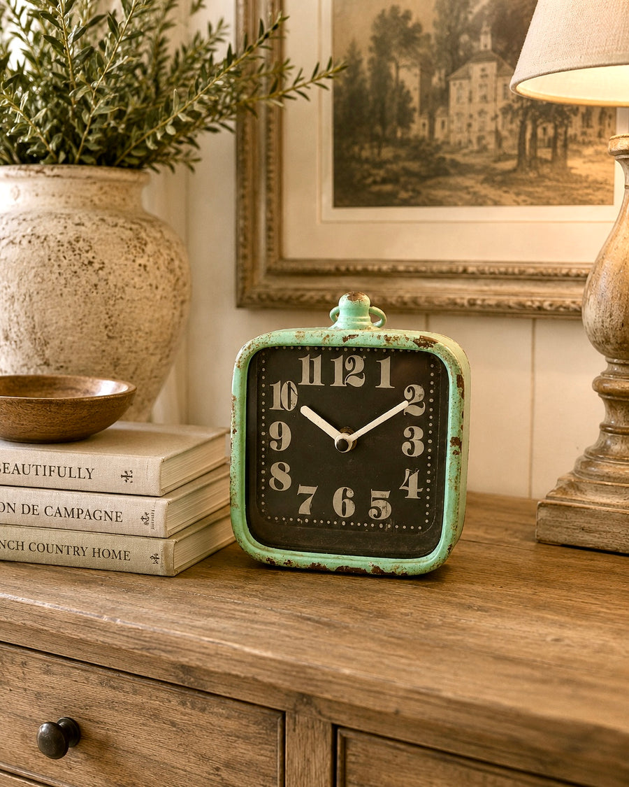 Small Vintage Look Metal Clock