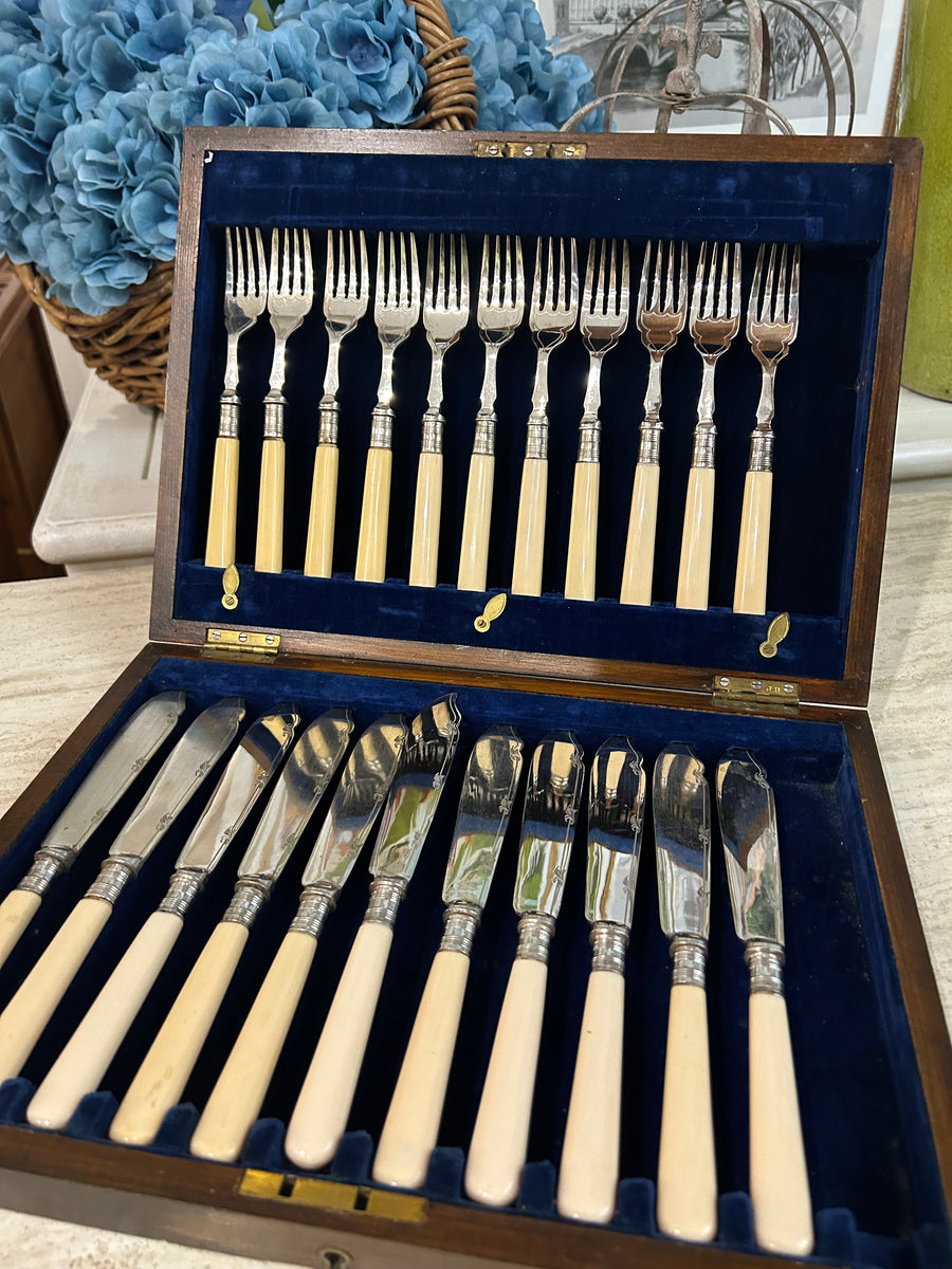 Antique W & G Sissona Fish Fork Set