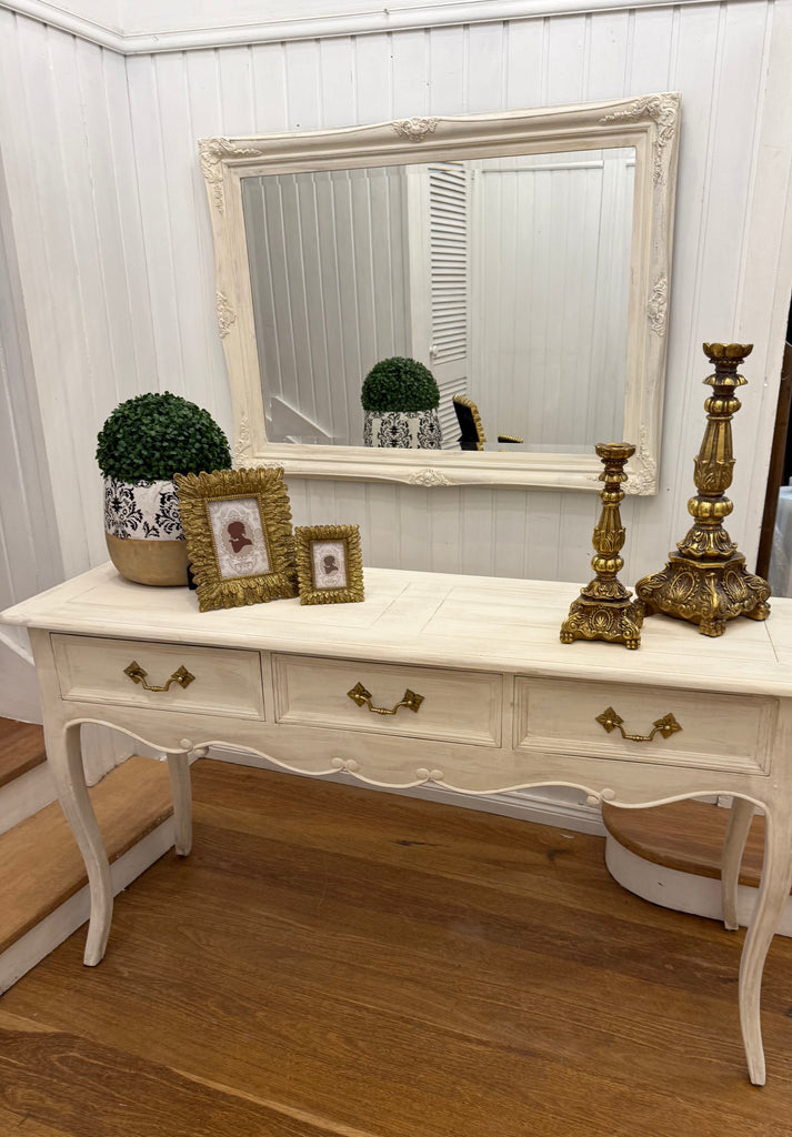 Solid Wood French Provincial Style Console Table and Mirror