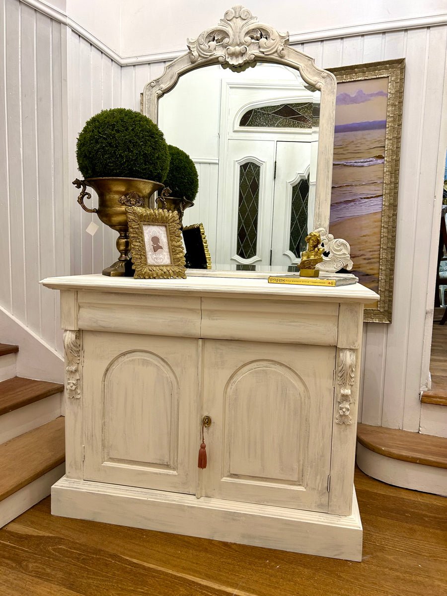 Solid Wood Small Buffet and Mirror