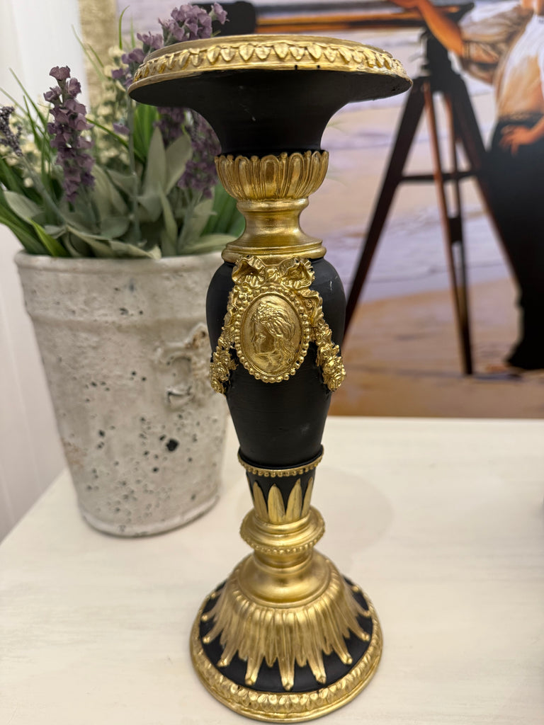 Elegant Black and Gold Candle Holders