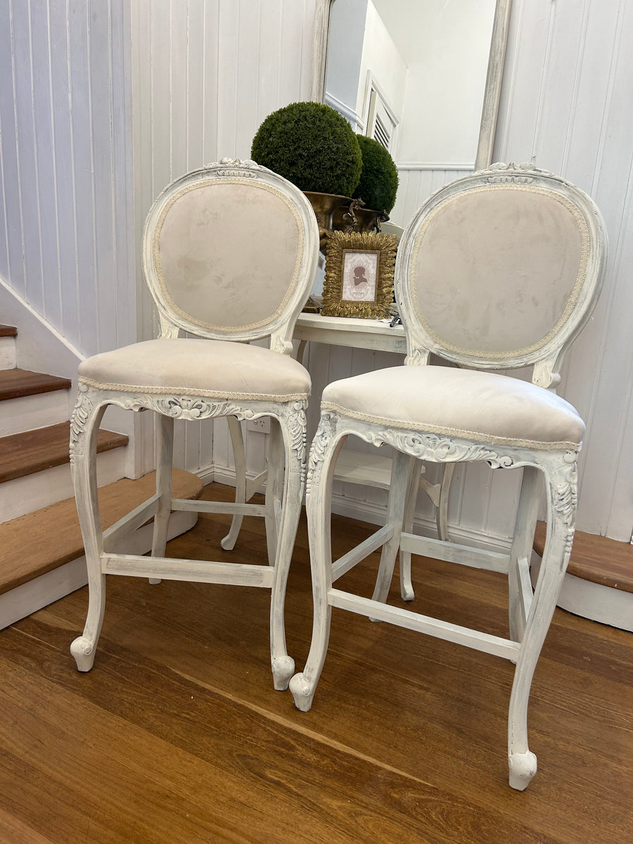 2 x French Provincial Barstools