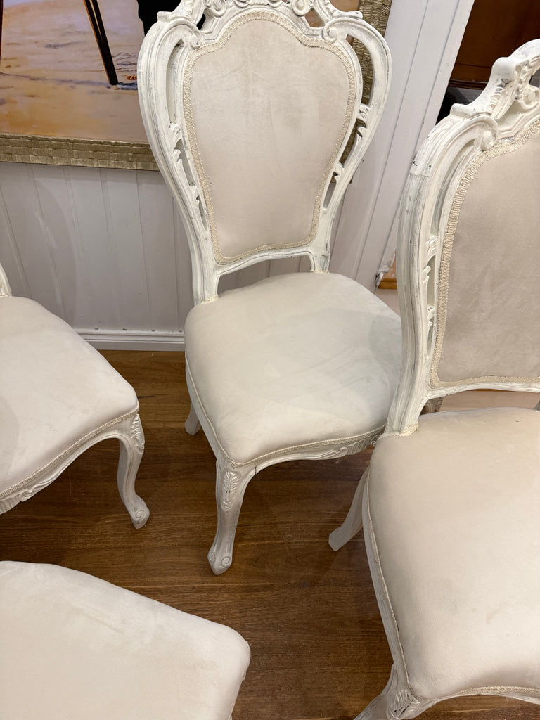 4 x Vintage Queen Anne French Provincial Dining Chairs