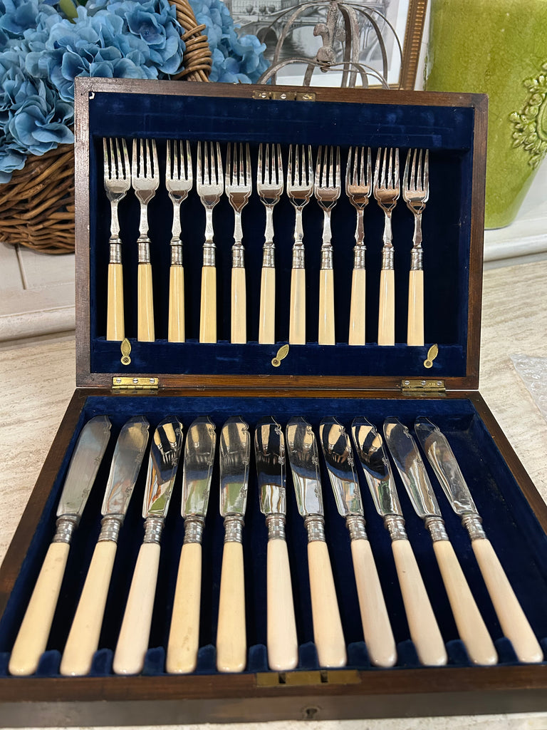 Antique W & G Sissona Fish Fork Set