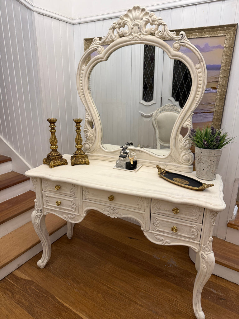 French Provincial Style Dressing Table and Chair