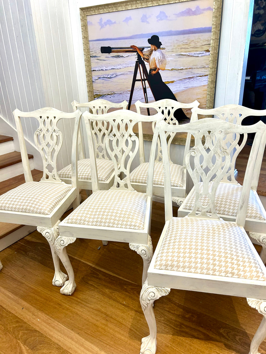 6 x Vintage Chippendale Dining Chairs