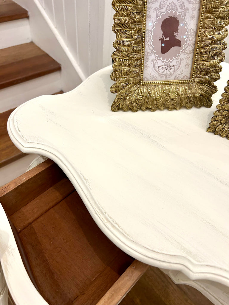 French Provincial Style Dressing Table with Mirror and Chair