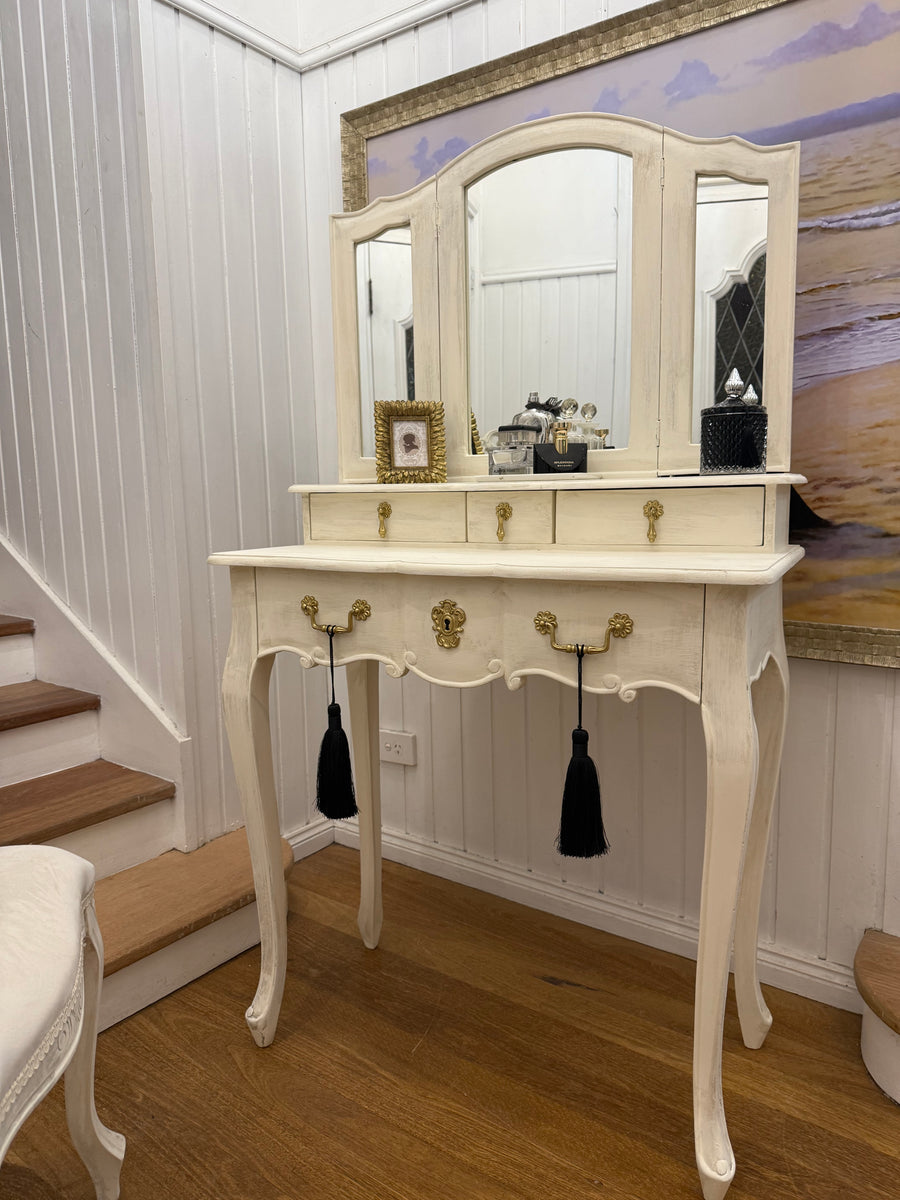Small French Provincial Style Dressing Table and Chair