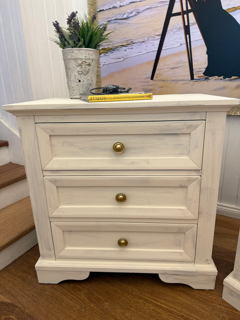 2 x Rustic Provincial Bedside Tables