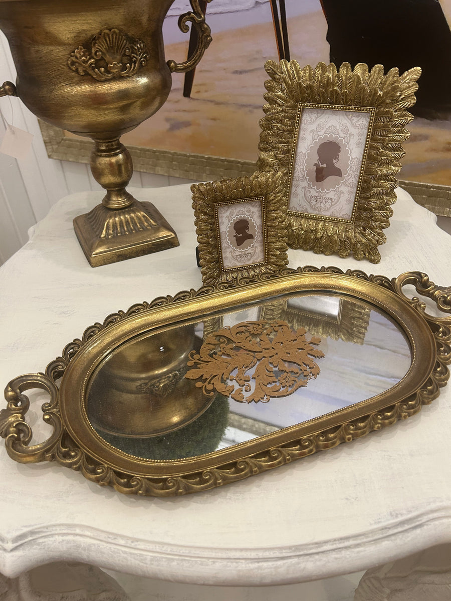 Vintage Look Mirrored Tray