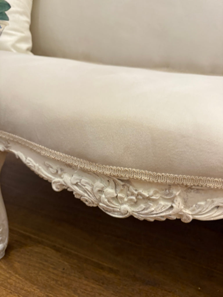 Vintage Reupholstered French Provincial Style 3 Seater Sofa