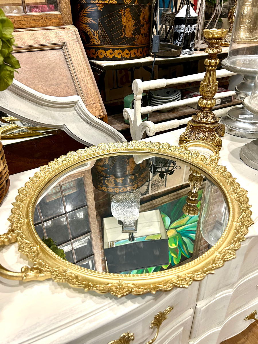 Large Round Mirrored Tray